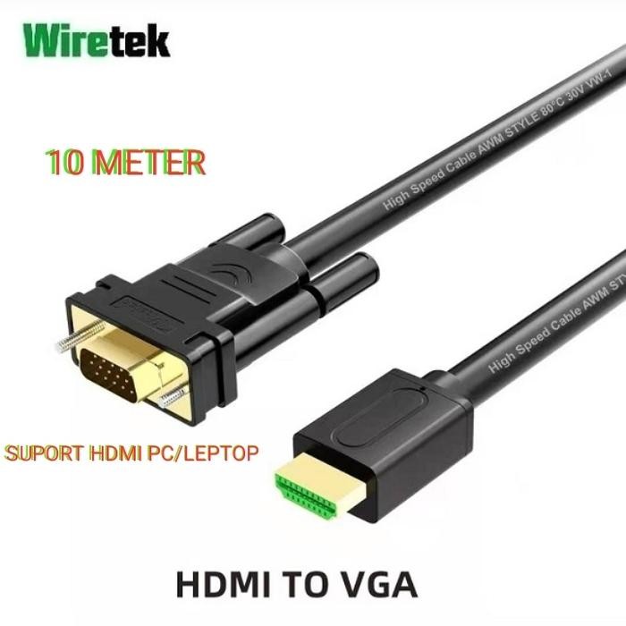 KABEL CONVERTER 10METER AKTIP HDMI TO VGA SUPORT HDMI PC/LEPTOP 10M.