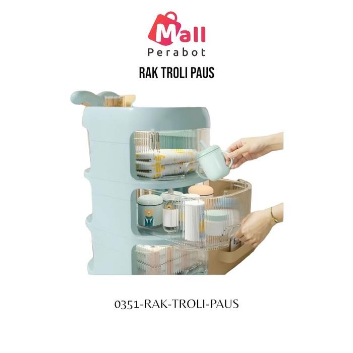 LEMARI SERBAGUNA LIPAT BABY STUFF RAK TROLI PAUS SUSUN RUANG TAMU RODA