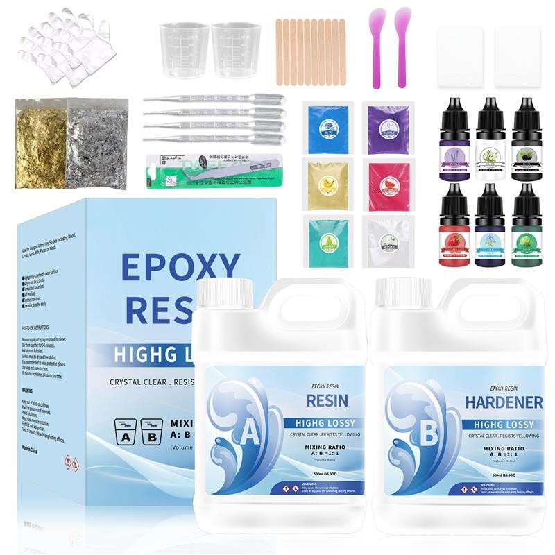Hot Sale 1:1 Ab Epoxy Resin Glue Kits 500/1000Ml High Adhesive Hardener Crystal Glue Set For Diy
