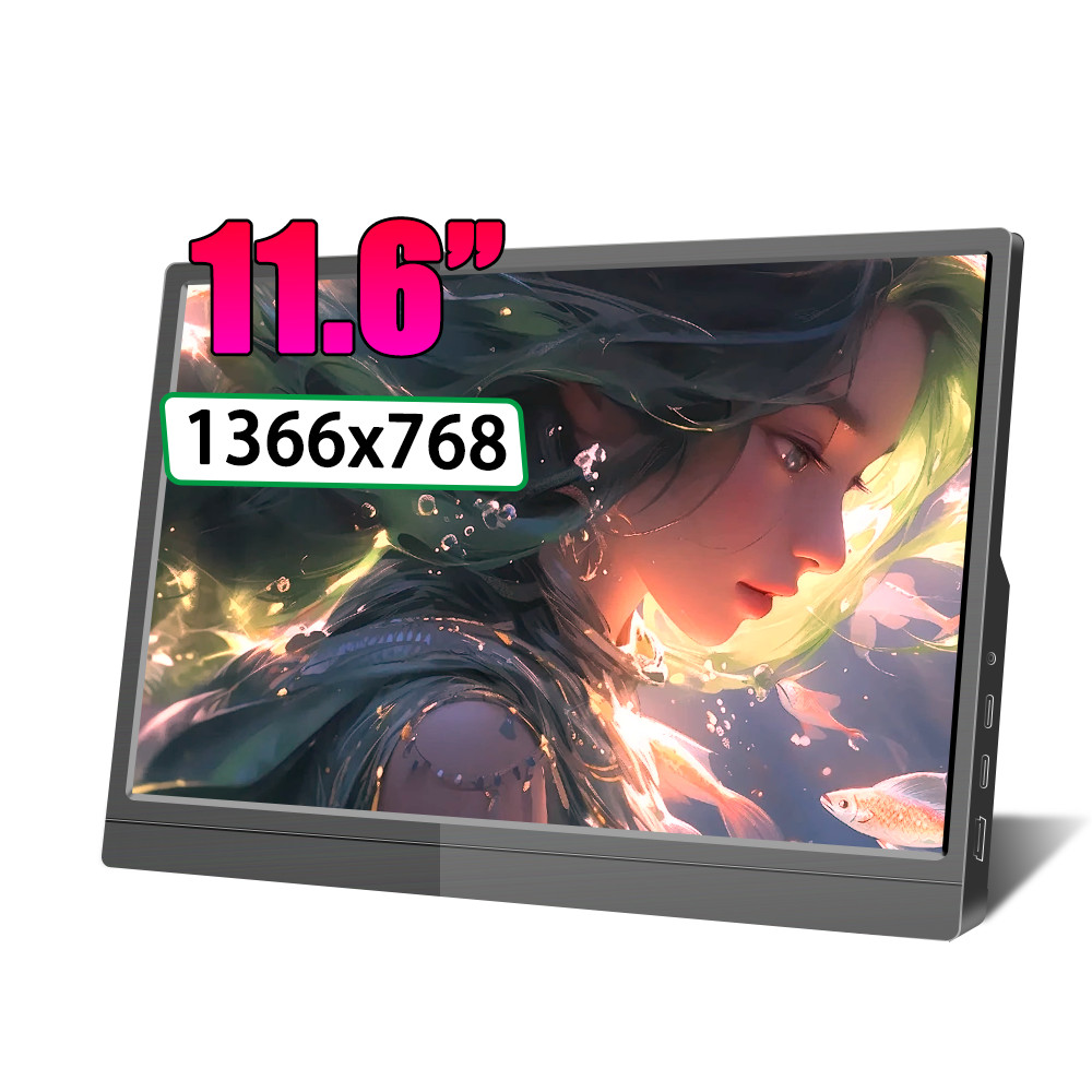 Touchscreen 11.6/13.3-Inch 1366*768 Hd Ips Panel Lcd Portable Monitor Auxiliary Monitor Ps4/Ps5 Xbox