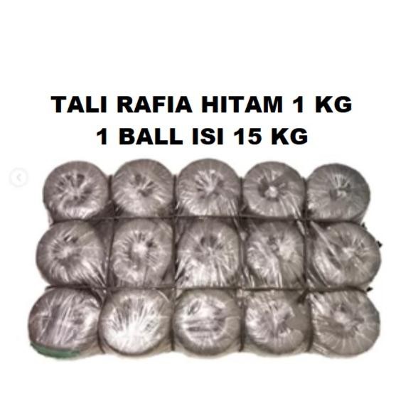 (Gojek Grab) 1 Ball Tali Rafia Plastik Hitam 1 Kg Kualitas Super Kuat Terlaris