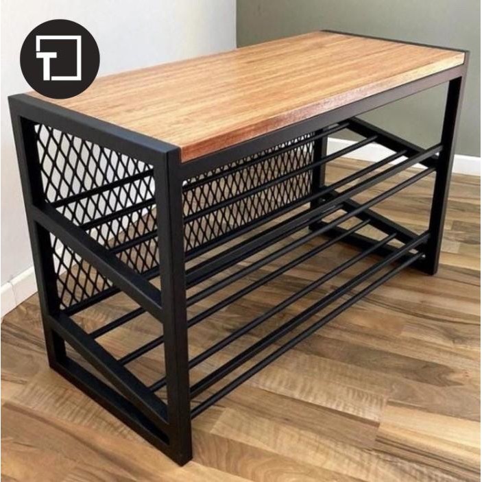Rak sepatu bench industrial