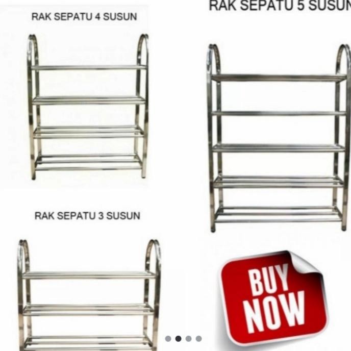 rak sepatu stainless susun 3