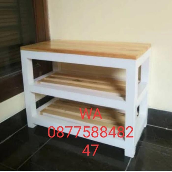rak sepatu 603045 kayu jati Belanda