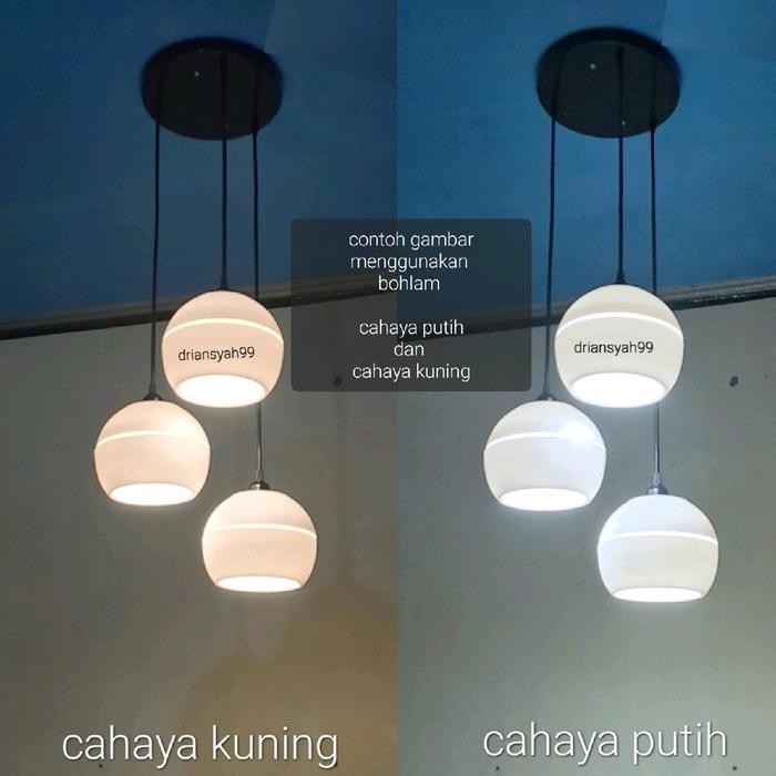 Lampu gantung 3in1 bulat lampu hias gantung minimalis