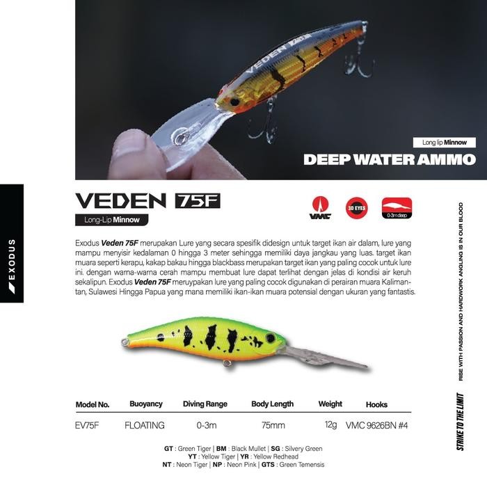 Lure Exodus Veden 75F - Long Lip Minnow