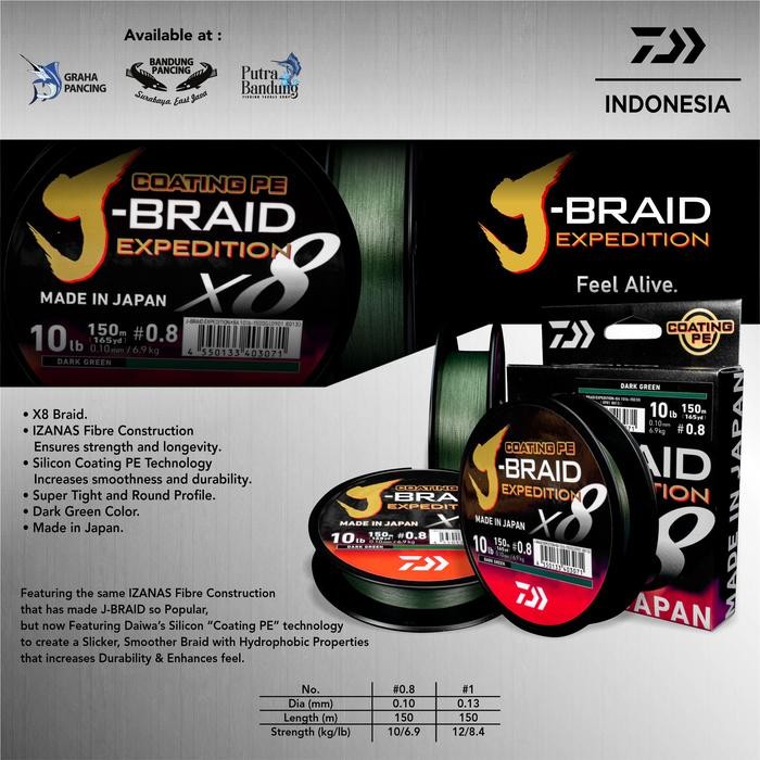 BENANG PE DAIWA J-BRAID EXPEDITION X8 150M