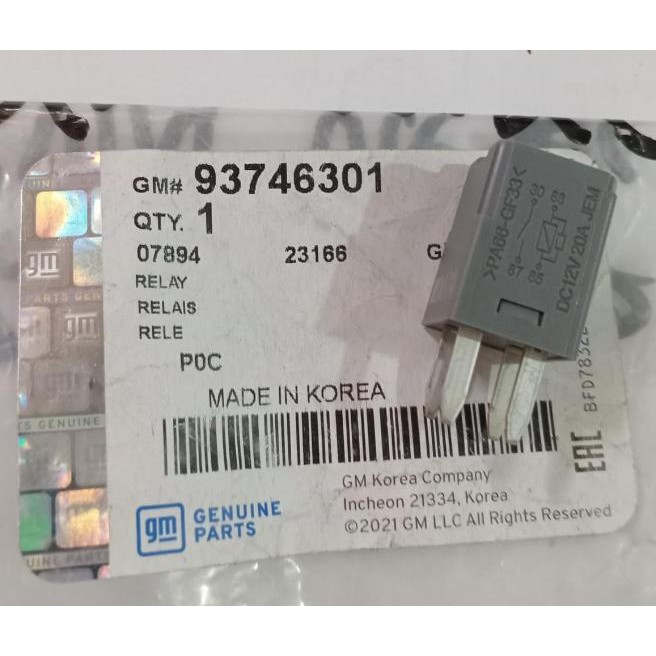 Relay Fuel Pump Chevrolet Spin Diesel Ori Gm Kode 004