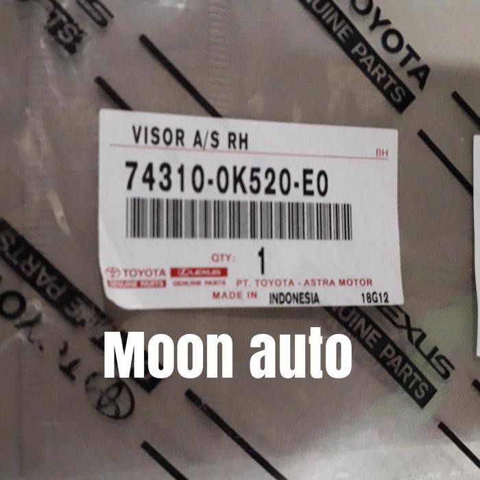 Sunvisor Fortuner Kanan 2010 Ori #Moonauto Kode 025