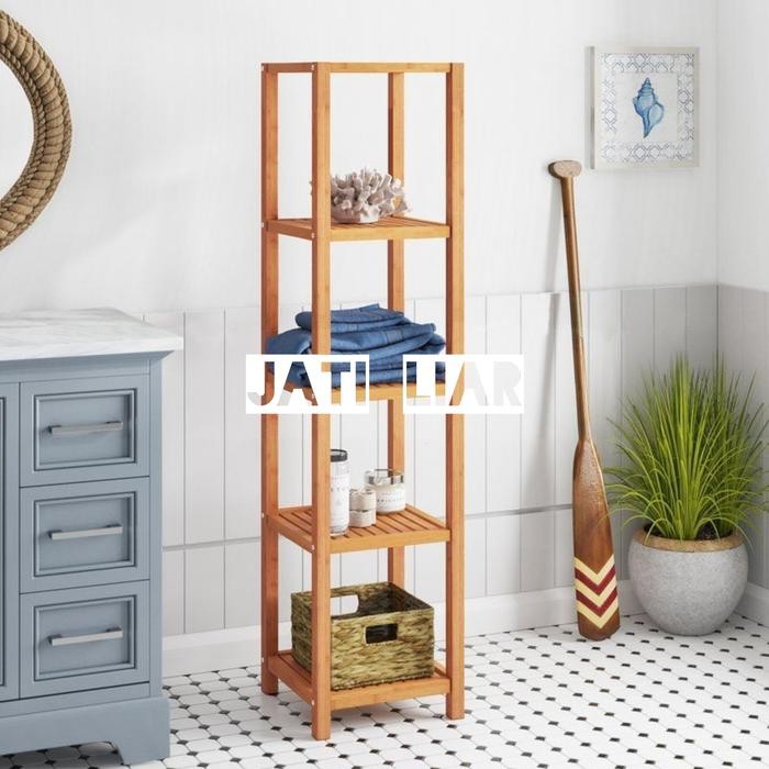 PREMIUM Rak handuk kayu / rak serbaguna / rak kamar mandi kayu mahogany solid