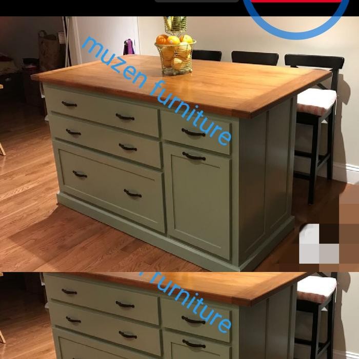 PREMIUM KITCHEN ISLAND MEJA RAK DAPUR TOP JATI