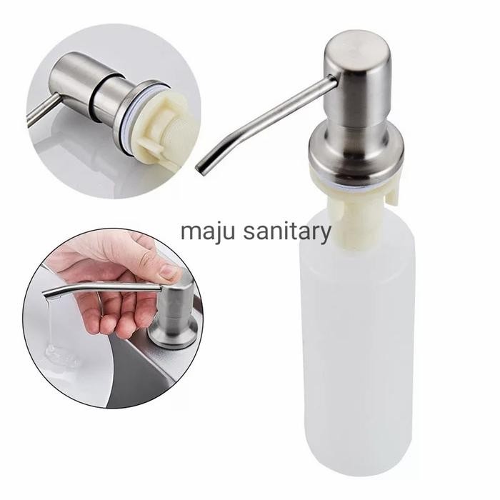 PREMIUM tempat sabun cair tanam sink wastafel tempat sabun cair tanam stainles