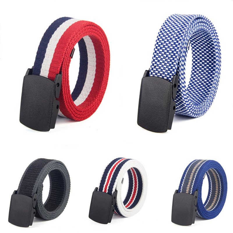 New Men And Women Striped Canvas Belt Woven Belt Canvas Belt Casual Cotton Belt Designer Belts Men