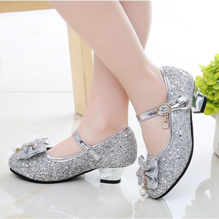 TERBARU Sepatu Anak Perempuan Hak Tinggi, Sandal Dansa Putri Untuk Anak Perempuan, Sepatu Glitter