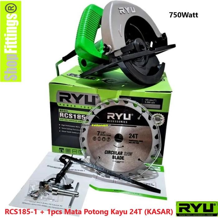 Ryu Circular Saw 7" Circle Gergaji Sirkel Potong Kayu 185 2 Rcs 185 1