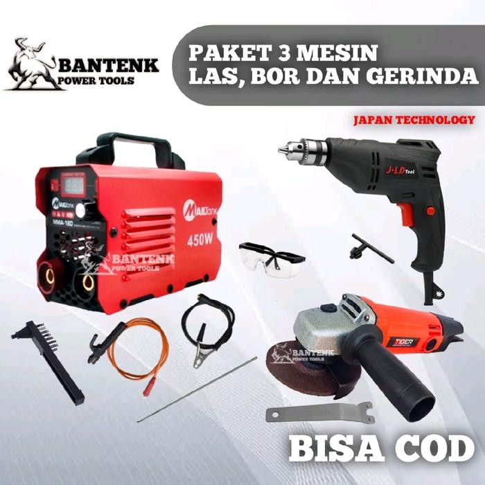 Paket Tukang 3 Mesin. Mesin Bor, Mesin Gerinda Dan Mesin Las Bor