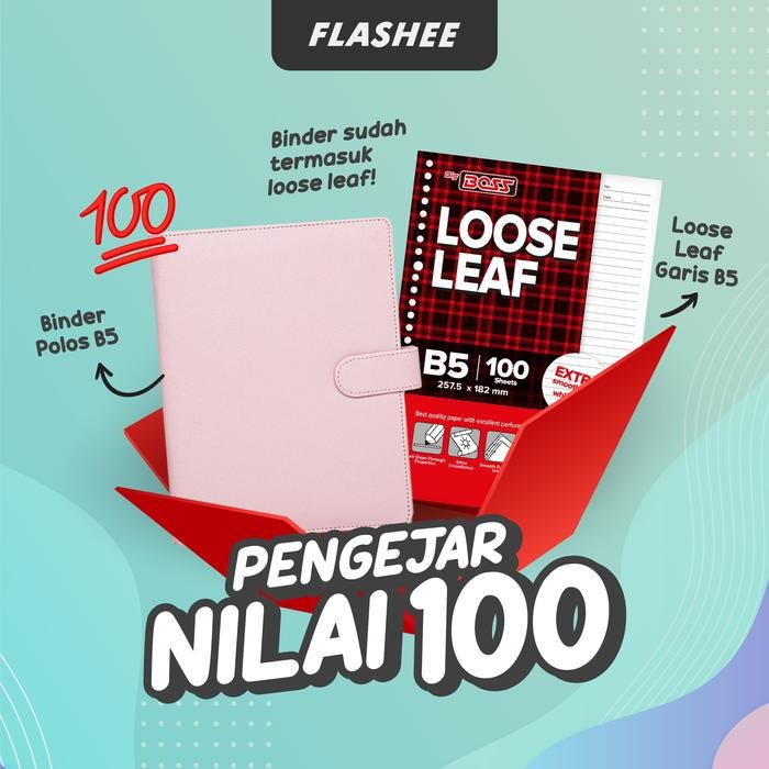 

[Deli Atk] Flashee Paket Set Binder B5 Sudah Termasuk Kertas Loose Leaf Isi 100 Lembar Paket Agenda
