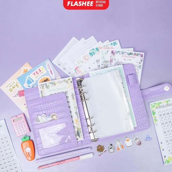 

[Deli Atk] Flashee Paket Binder Keuangan A6 Lengkap Binder Budgeting Sinking Fund Binder Croco A6