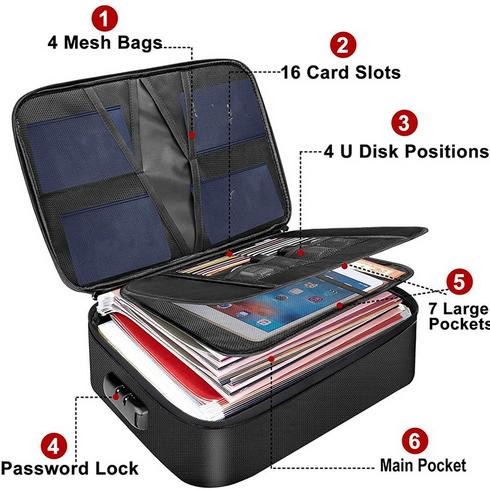 

[Deli Atk] Tas Penyimpanan Dokumen 3 Lapis Tahan Api Tahan Air Dengan Kunci