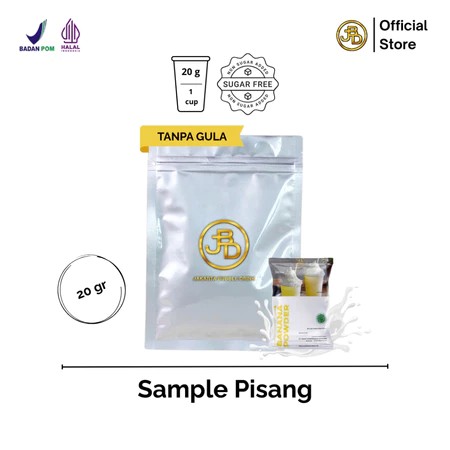 

Sample Bubuk Minuman Premium Rasa Rasa Banana Halal 20gr Siap Seduh | JBD