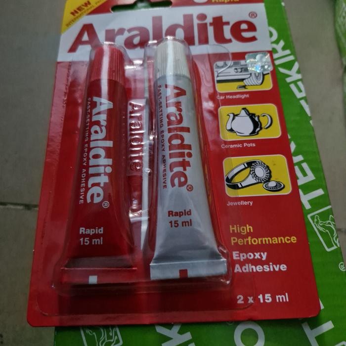 ARALDITE MERAH LEM BESI LEM EPOXY 2 KOMPONEN 5MENIT RAPID