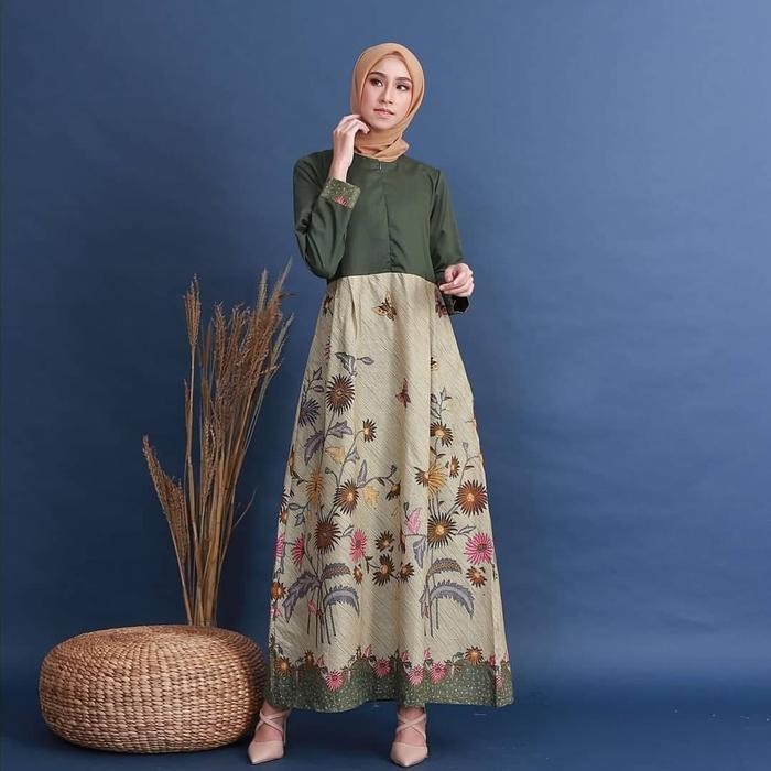 Nk Batik Gamis Syari Pitalita Jumbo Maxy Dress Big Size Terbaru