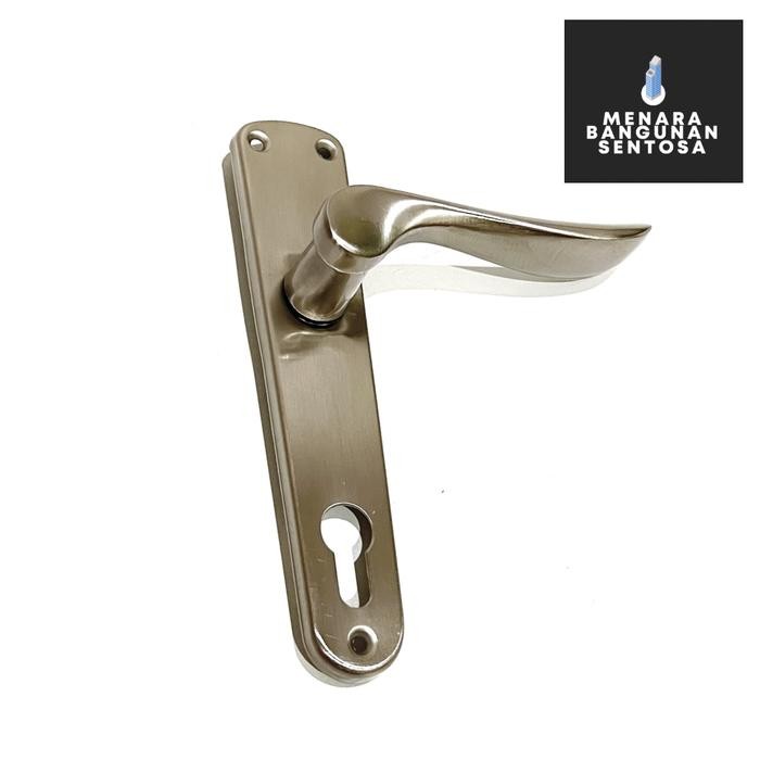Handle Ses 204 Aluminium Antik / Putih - Kunci Pintu Ses Tarikan Pegangan Besar
