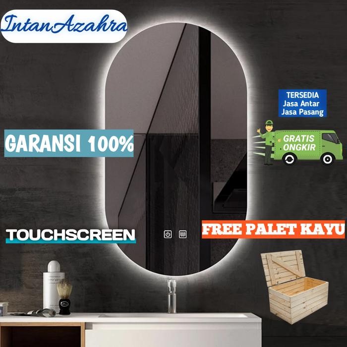 Cermin Dinding Oval Mirror Lamp Led Cermin Rias Oval Terlaris
