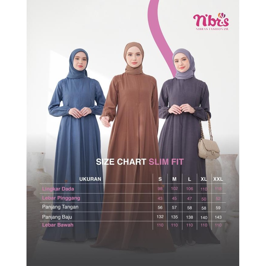 Nibras New Gamis Slimfit 002 Dress Polos Busui Premium Murah Promo Busana Muslim Wanita Terbaru