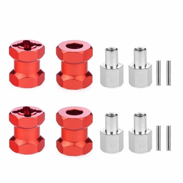 Stok Baru 4pcs 12mm hex Wheel hub extension 12mm hex 12mm hex Rc 1/10