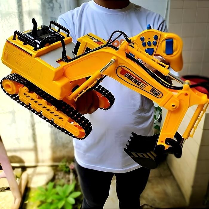 Ready JT Mainan Remote Control RC Excavator Truk Besar Batre Cas - Mobil Remot Kontrol Eskavator