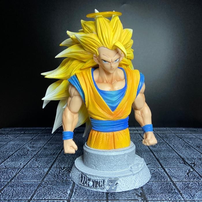 [ Cek Deskripsi ] Statue Dragon Ball Bust Goku Super Saiya 3 Terlaris
