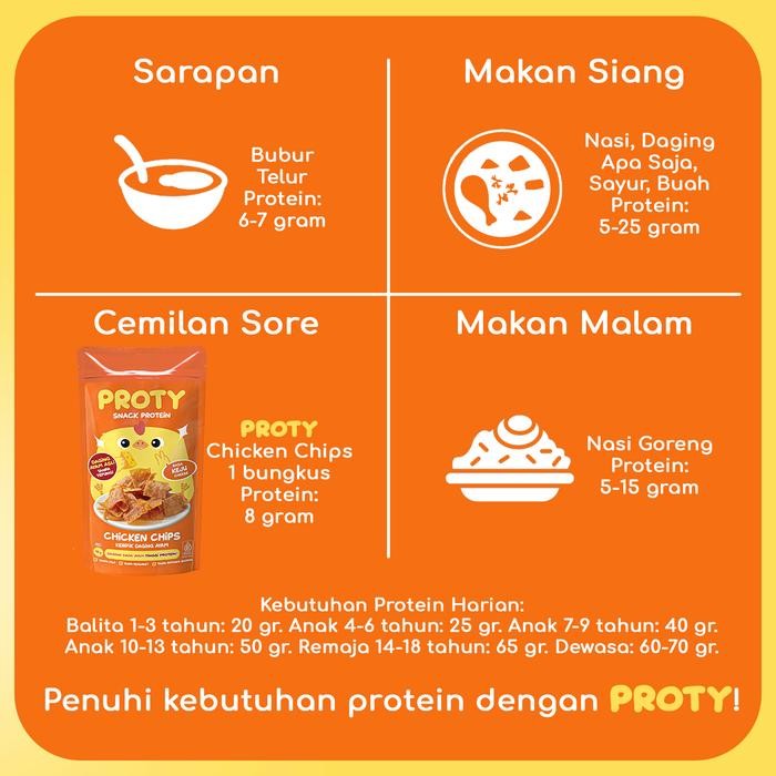 

SALE !!! SNACK ANAK SEHAT PROTY CHICKEN CHIPS ORI(2 PCS)+KEJU(2 PCS)+RUMPUTLAUT (2 PCS) CEMILAN