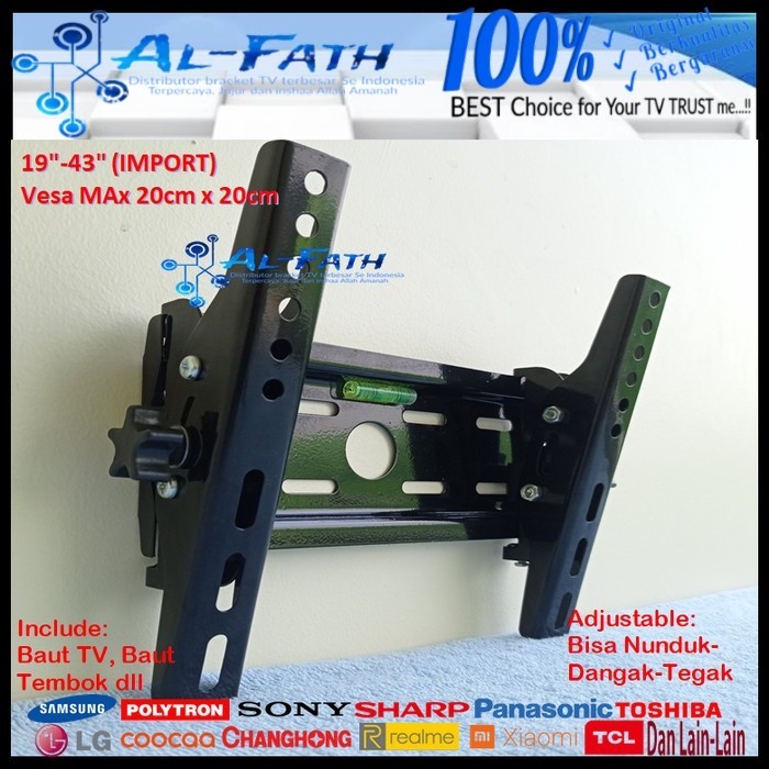 (Expert) Bracket TV SHARP 19 s/d 43 inch T QUALITY Garansi 100%