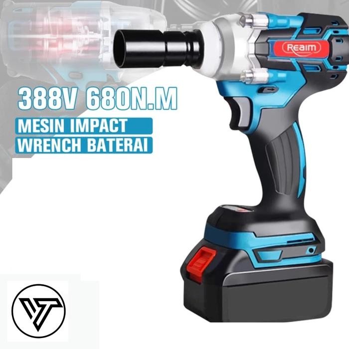 Reaim Brushless Bor Impact Baterai Mesin Impact Buka Baut Cordless Electric Wrench - Impact Wrench