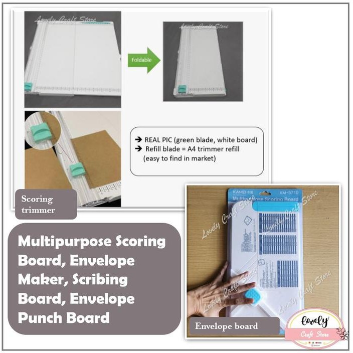 

LovelyCraft Multipuose Paper Trimmer with Scng Board, Scng Trimmer, Envelope Punch Board, Pemotong