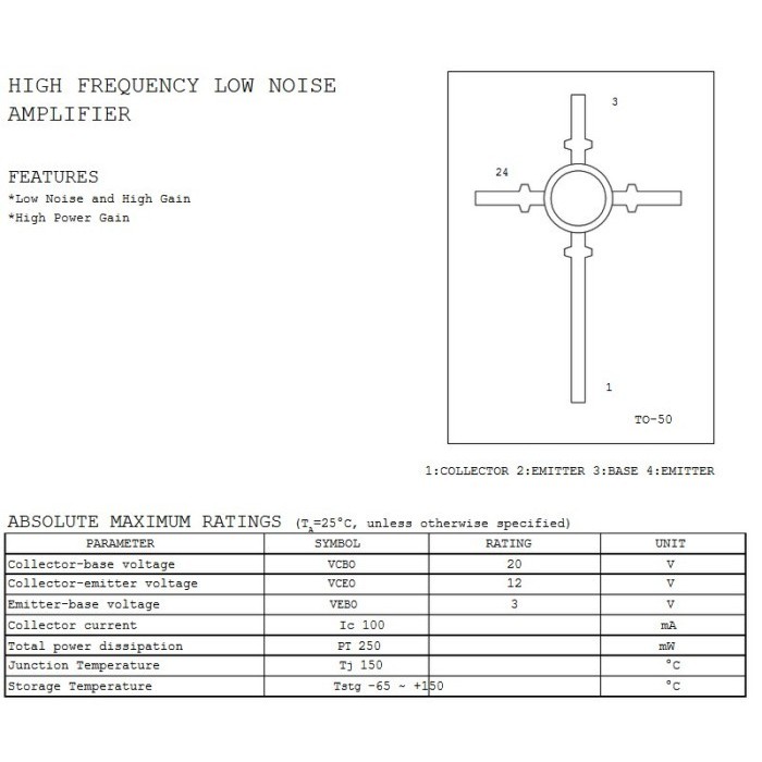 (Expert) Transistor TR NPN 2SC3358 C3358 Broadband Low Noise RF