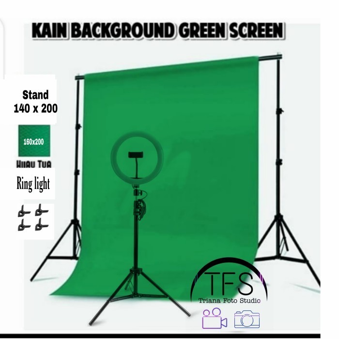 (Expert) Paket green screen + Ring light