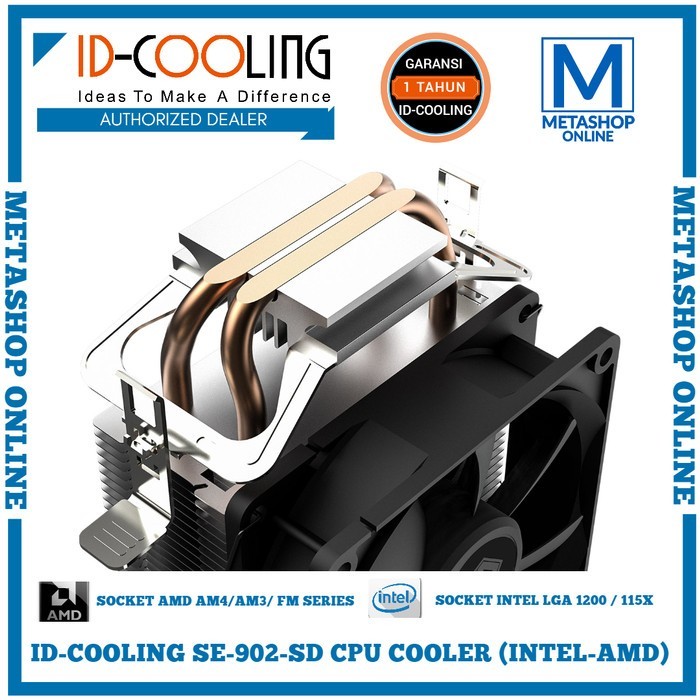 (Expert) ID-COOLING IDCOOLING SE-902-SD CPU Cooler Fan Kipas Intel AMD HSF
