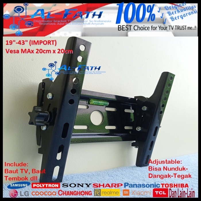 (Expert) Bracket TV PANASONIC 19 s/d 43 inch QUALITY Garansi
