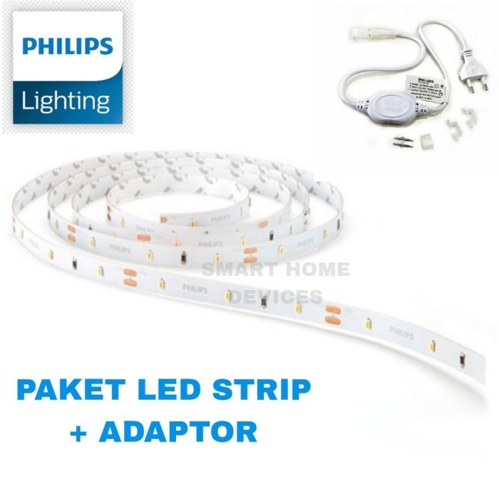 Paket Lampu Selang PHILIPS LED Strip + Adaptor 1-10 Meter Putih Kuning