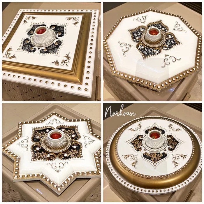 fiting hias plafon dekor ornamen lampu hias gypsum 30 cm