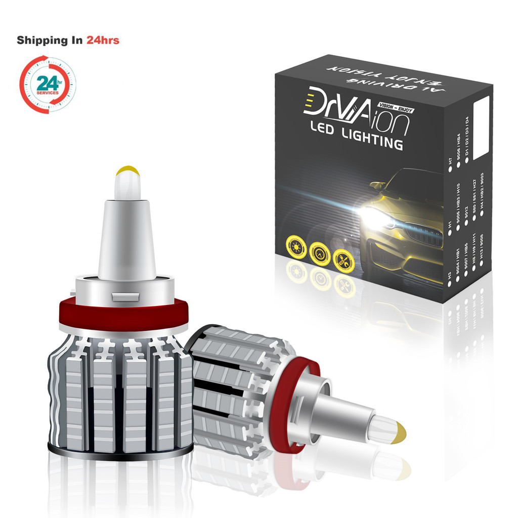 2pcs H7 Led Headlight H1 H11 Quartz Tube 360 Degree 3570 CSP LED