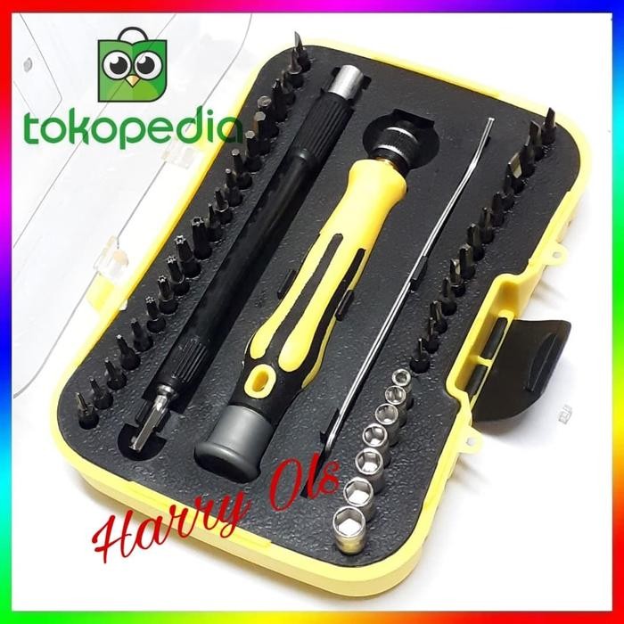 PREMIUM Obeng Set Magnet Baja Sekrup Reparasi 45 In 1 Handphone HP Smartphone