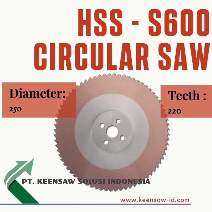 PREMIUM HSS Saw Blade S600 Circular saw mata gergaji pisau potong besi D 250