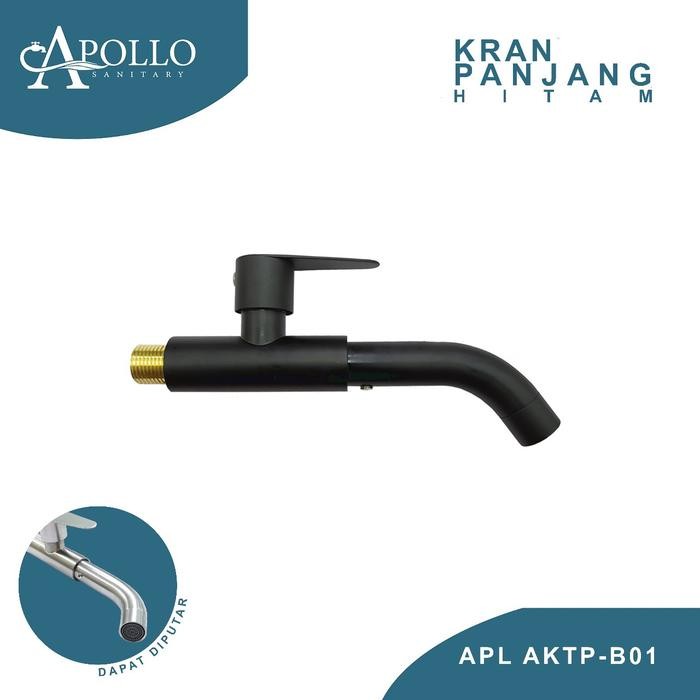 KRAN TEMBOK PANJANG KERAN WHUDU / KRAN WASTAFEL TEMBOK HITAM 1/2 INCH