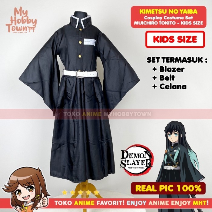 PREMIUM Kostum Cosplay Anak Muichiro Tokito KIDS SIZE Karakter Anime Kimetsu no Yaiba Demon Slayer