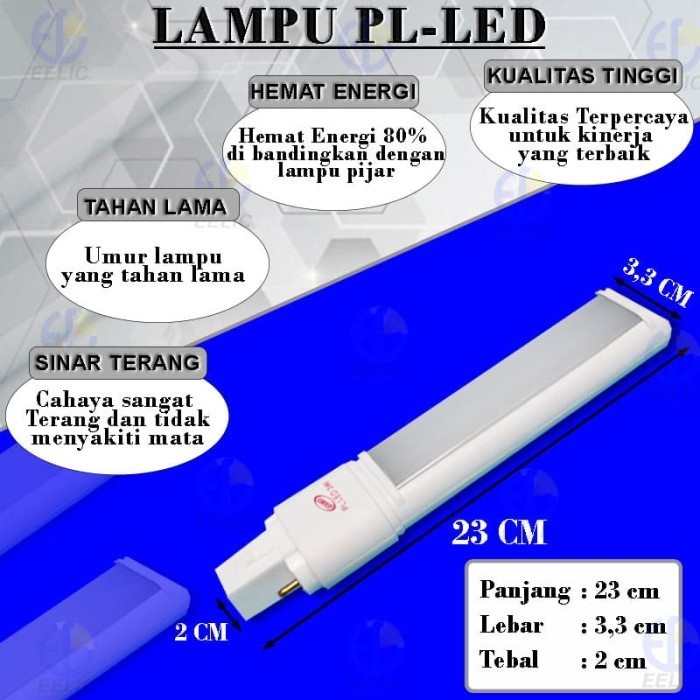 (Expert) EELIC Lampu PL-LED 5W Refil Dari Lampu Meja 5 Watt PL LED