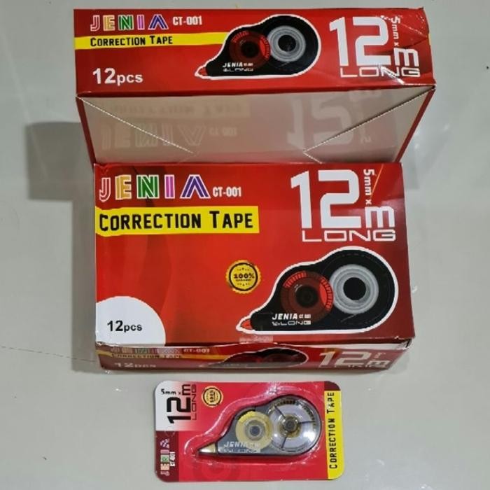

Correction Tape / TipEx Kertas Roll Jenia CT001 12M x 5mm 1 lusin isi 12 pcs