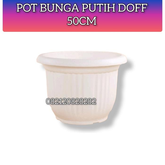 - Pot Bunga Jumbo 50Cm Putih Pot Tanaman Besar 50 Cm Tebal